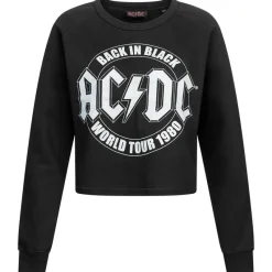 Mujer Lizenz Sudadera^ACDC Tour Mujer Sudadera crop POLCS009BLK