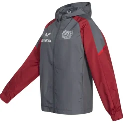 CASTORE Tienda Para Aficionados^Bayer 04 Leverkusen Mujer Chaqueta con capucha TF1493-GRISROJO