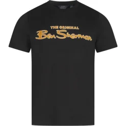 Hombre BEN SHERMAN Camisetas^Flocked Logo Hombre Camiseta 0076268N-NEGRO