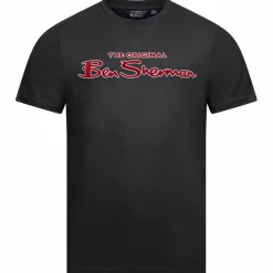 Hombre BEN SHERMAN Camisetas^Flocked Logo Hombre Camiseta 0076268-NEGRO