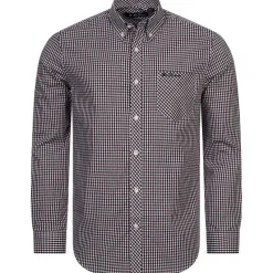 Hombre BEN SHERMAN Camisas Y Polos^Gingham Hombre Camisa de manga larga 0077860-VINO
