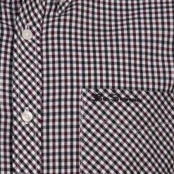 Hombre BEN SHERMAN Camisas Y Polos^Gingham Hombre Camisa de manga larga 0077860-VINO