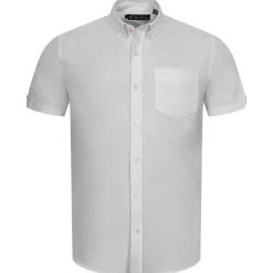 Hombre BEN SHERMAN Camisas Y Polos^Oxford Hombre Camisa de manga corta 1013388-BLANCO