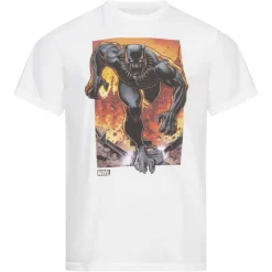 Hombre Lizenz Héroes De La Infancia|Camisetas^Black Panther Marvel Explosion Hombre Camiseta MAMTS052WHT
