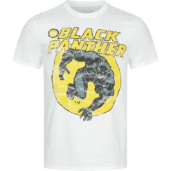 Hombre Lizenz Héroes De La Infancia|Camisetas^Black Panther Marvel Forever Hombre Camiseta FBMTS564WHT
