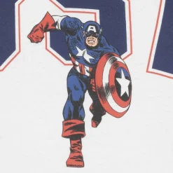 Hombre Lizenz Héroes De La Infancia|Camisetas^Capitán América MARVEL USA Hombre Camiseta FBMTS778WHT
