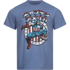Hombre Lizenz Héroes De La Infancia|Camisetas^Captain America Marvel Japan Stances Hombre Camiseta FBMTS729IND