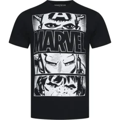 Hombre Lizenz Héroes De La Infancia|Camisetas^CÓMICS DE MARVEL Core Logo Hombre Camiseta FBMTS095BLK