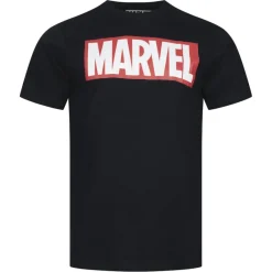 Hombre Lizenz Héroes De La Infancia|Camisetas^CÓMICS DE MARVEL Core Logo Hombre Camiseta FAMTS327BLK