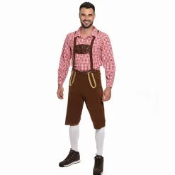 MIESEPETER Disfraces^Conjunto de traje tradicional Hombre Disfraz de Oktoberfest ® rojo