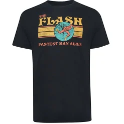 Lizenz Héroes De La Infancia^DC COMICS 70'S Flash Hombre Camiseta FBMTS808BLK