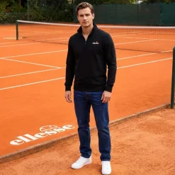 Hombre ellesse Sudaderas Y Jerséis^Benevento Hombre Cremallera de 1/4 Sudadera SOP23856-Negro