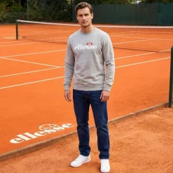 Hombre ellesse Sudaderas Y Jerséis^Kanya Crew Hombre Sudadera SOP24044-Gris claro jaspeado