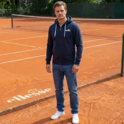 Hombre ellesse Chaquetas^Klemerio Full Zip Hombre Sudadera con cremallera y capucha SOP23857-Marino