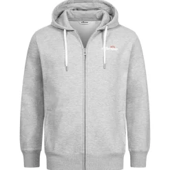Hombre ellesse Chaquetas^Klemerio Full Zip Hombre Sudadera con cremallera y capucha SOP23857-Gris claro jaspeado