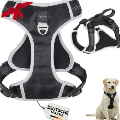 FAVVITY PET Suministros Para Mascotas^Arnés para perros antitirones reflectante acolchado negro