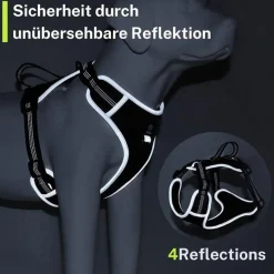 FAVVITY PET Suministros Para Mascotas^Arnés para perros antitirones reflectante acolchado gris