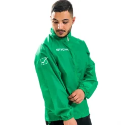 Hombre Givova Chaquetas|Chaquetas^Chubasquero "Rain Basico" verde
