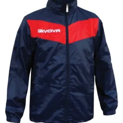 Hombre Givova Chaquetas|Chaquetas^Chubasquero "Rain Scudo" azul marino / rojo