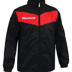 Hombre Givova Chaquetas|Chaquetas^Chubasquero "Rain Scudo" negro / rojo