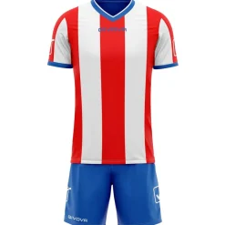 Givova Conjuntos De Fútbol|Equipaciones^Conjunto de fútbol Camiseta con Pantalones cortos Kit Catalano rojo / blanco