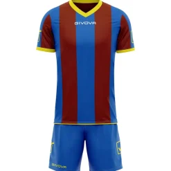 Givova Conjuntos De Fútbol|Equipaciones^Conjunto de fútbol Camiseta con Pantalones cortos Kit Catalano azul / rojo oscuro
