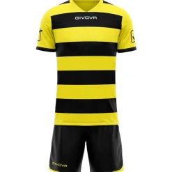 Givova Rugby^Conjunto de rugby Camiseta con pantalones cortos negro/amarillo