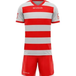 Givova Rugby^Conjunto de rugby Camiseta con pantalones cortos gris/rojo