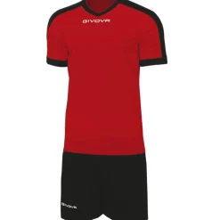 Givova Conjuntos De Fútbol|Equipaciones^Kit Revolution Camiseta de fútbol con Pantalones cortos rojo negro