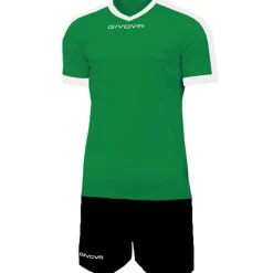 Givova Conjuntos De Fútbol|Equipaciones^Kit Revolution Camiseta de fútbol con pantalones cortos verde negro