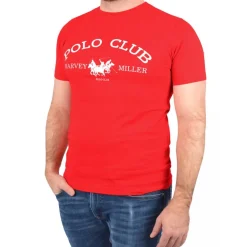 Hombre Harvey Miller Camisetas^Polo Club Fashion Hombre Camiseta HRM4490 Rojo