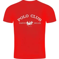Hombre Harvey Miller Camisetas^Polo Club Fashion Hombre Camiseta HRM4490 Rojo