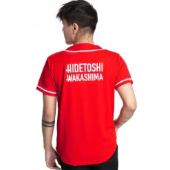 HIDETOSHI WAKASHIMA Béisbol^"BC Kiyota" Hombre Pelota de béisbol Camiseta rojo