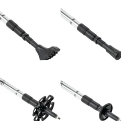 JELEX Outdoor|Deportes De Invierno^Bastones de senderismo con asas de corcho plateado