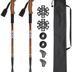 JELEX Deportes De Invierno|Outdoor^Bastones de senderismo con asas de corcho marrón