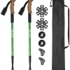 JELEX Deportes De Invierno|Outdoor^Bastones de senderismo con asas de corcho verde