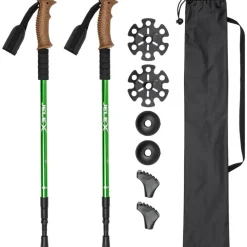 JELEX Deportes De Invierno|Outdoor^Bastones de senderismo con asas de corcho verde
