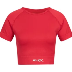 JELEX Ropa De Fitness^"Chiara" Mujer Top de fitness de manga corta rojo