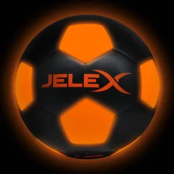 JELEX Game & Fun|Balones De Fútbol^"Neon" Luz LED Balón de fútbol negro/naranja
