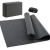 JELEX Accesorios De Fitness|Home Gym^"Niyama" Yoga Conjunto 3 uds. Cinturón de yoga, tapete y bloque