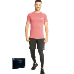 JELEX Running|Deportes De Fuerza^Sportinator Hombre Conjunto de fitness 3 piezas burdeos-negro