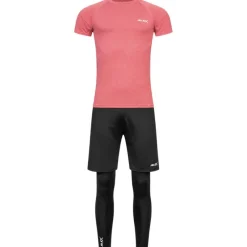 JELEX Running|Deportes De Fuerza^Sportinator Hombre Conjunto de fitness 3 piezas burdeos-negro