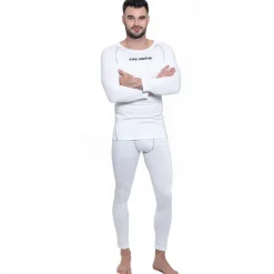 Hombre KIRKJUBØUR Deportes De Invierno|Rugby^® "Hafjall" Hombre Conjunto de ropa interior térmica 2 piezas blanco