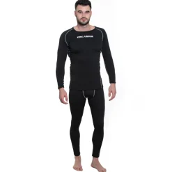 Hombre KIRKJUBØUR Deportes De Invierno|Rugby^® "Hafjall" Hombre Conjunto de ropa interior térmica 2 piezas negro