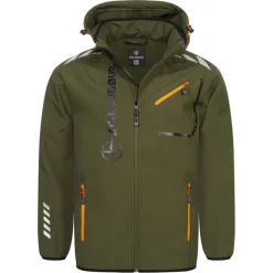 Hombre KIRKJUBØUR Deportes De Invierno|Outdoor^® "Alvik" Hombre Chaqueta SOFTSHELL 10.000 mm columna de agua caqui/naranja