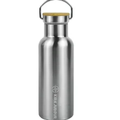 KIRKJUBØUR Outdoor|Camping^® "Eisur" acero inoxidable Botella con colador de té 0,5 L plata