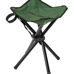 KIRKJUBØUR Outdoor|Camping^® "Freydis" taburete de exterior plegable de cuatro patas verde