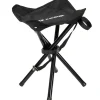 KIRKJUBØUR Outdoor|Camping^® "Freydis" taburete de exterior plegable de cuatro patas negro