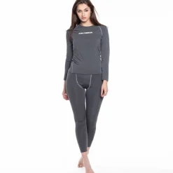 Mujer KIRKJUBØUR Deportes De Invierno|Rugby^® "Hafjall" Mujer Conjunto de ropa interior térmica 2 piezas gris