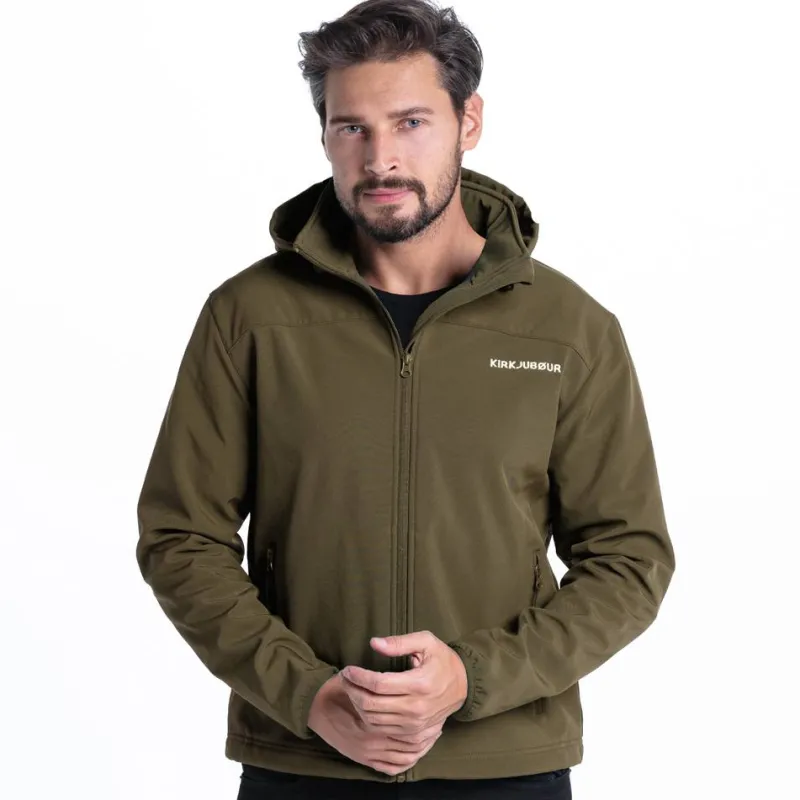 Hombre KIRKJUBØUR Outdoor|Deportes De Invierno^® "Hestur" Hombre Chaqueta SOFTSHELL 10.000 mm columna de agua marrón caqui